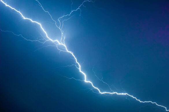 Lightning flashing against a dark sky