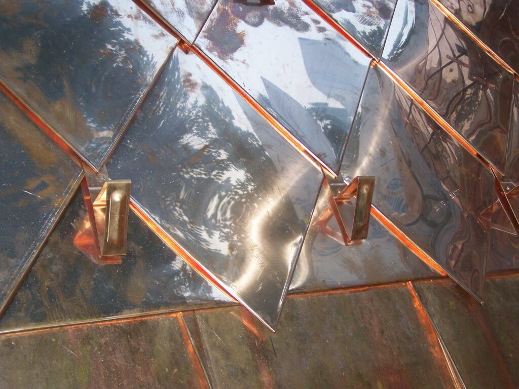 copper diamond shingles with snow hooks