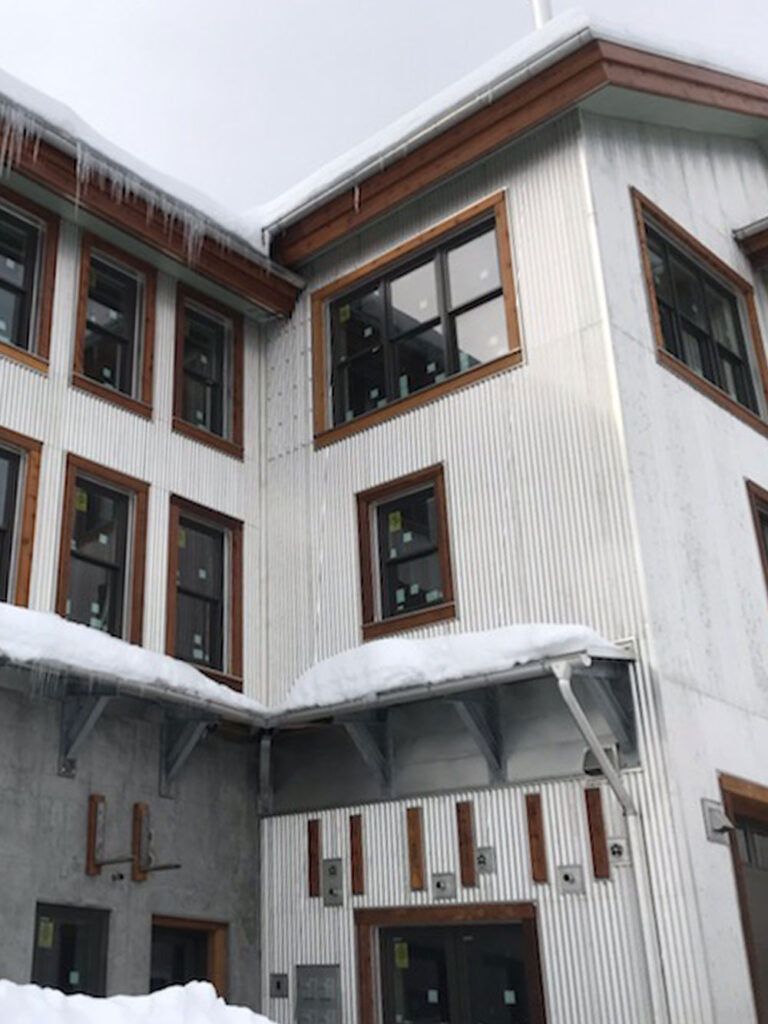 home with corrugated metal siding
