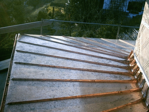 Showing off standing seam roofing