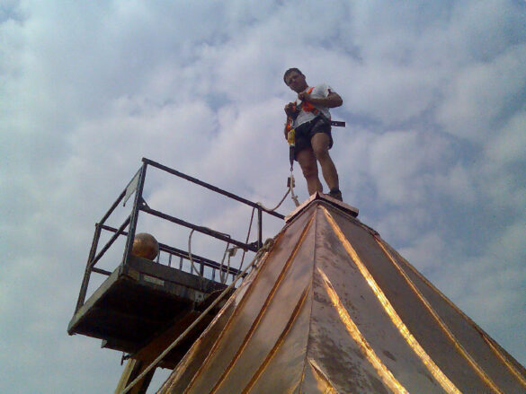 Showing off standing seam roofing