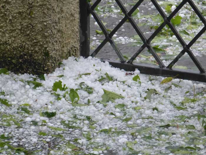 hail on the ground
